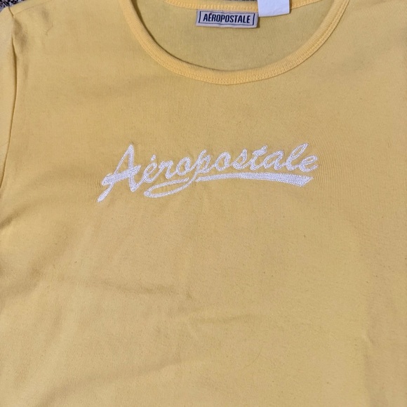 Vintage Fossil & Aeropostale Butter Yellow Baby Tees - Picture 2 of 4